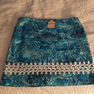 NWT Lilly Pulitzer skirt.  ‘Dark and Stormie’ vintage pattern. Size 10